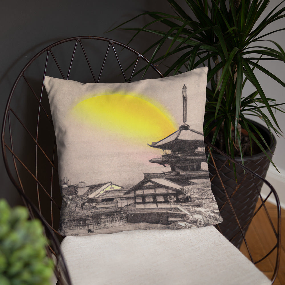 Pillow with Kyoto Artwork