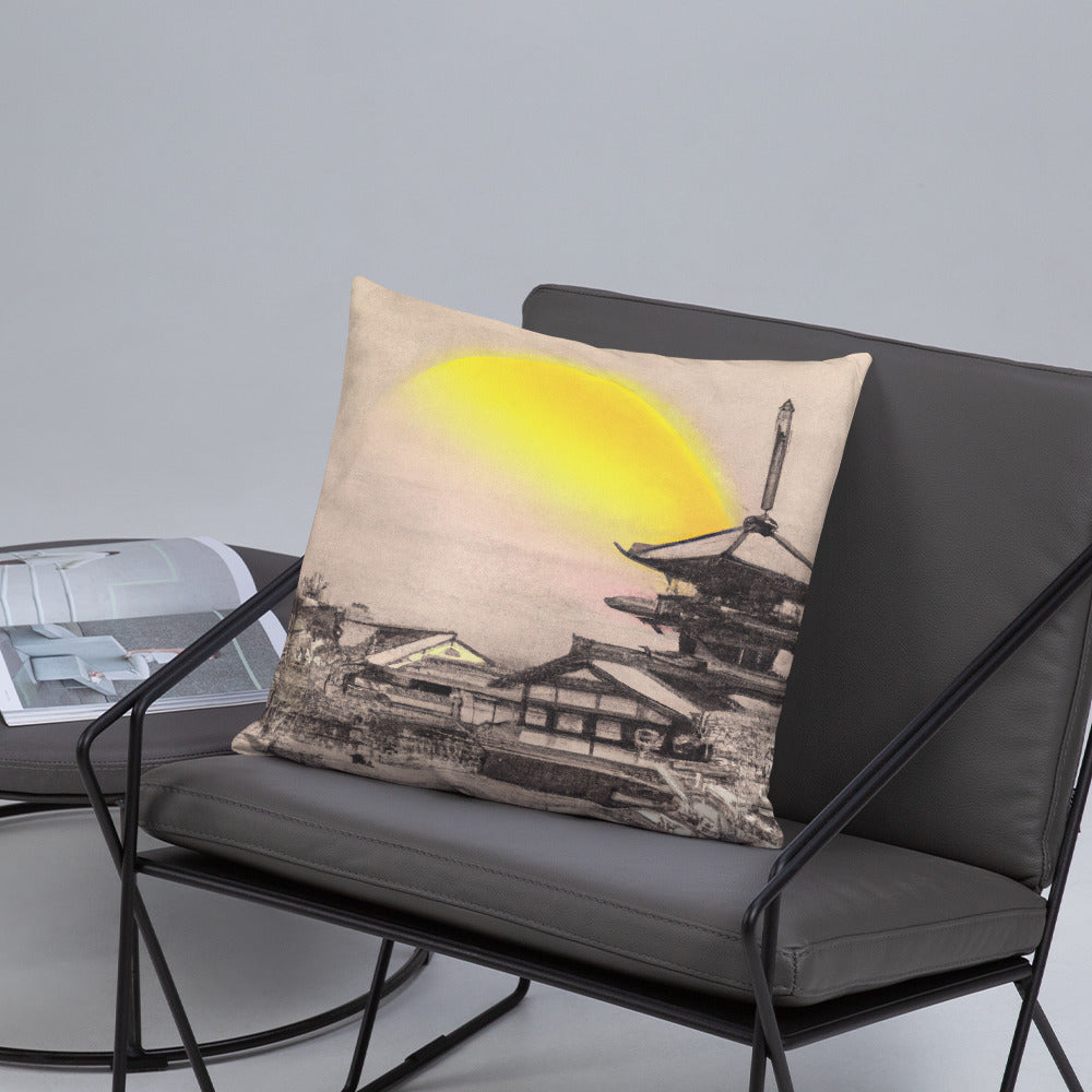 Pillow with Kyoto Artwork