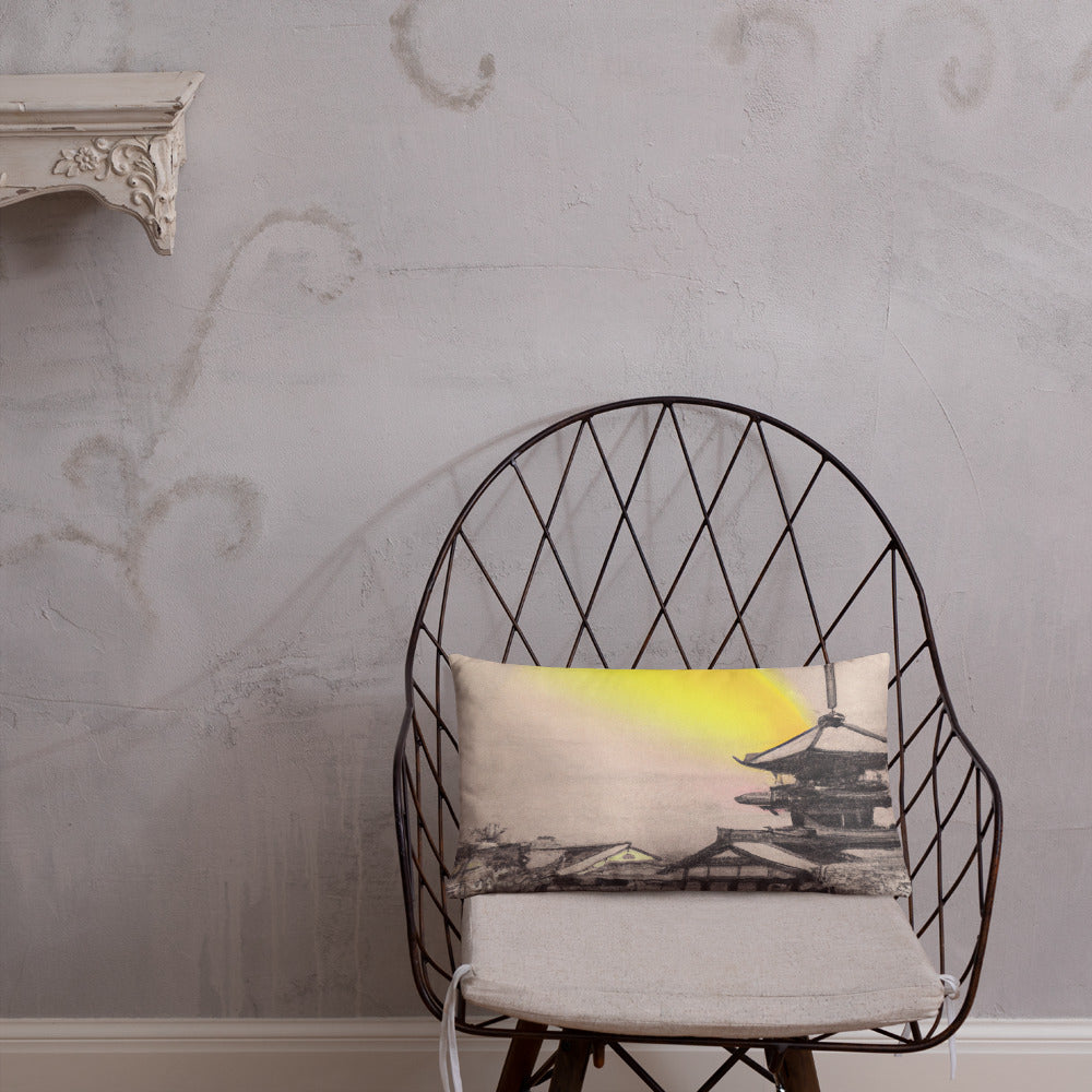 Pillow with Kyoto Artwork