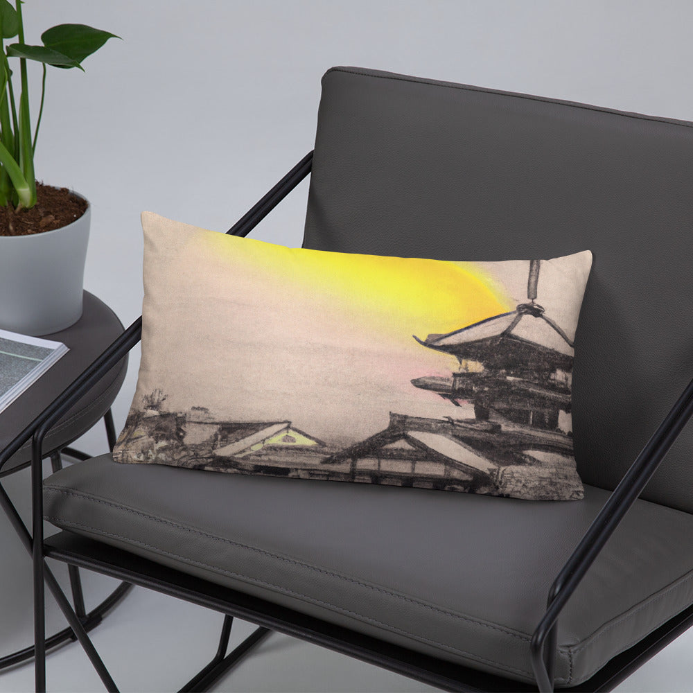 Pillow with Kyoto Artwork