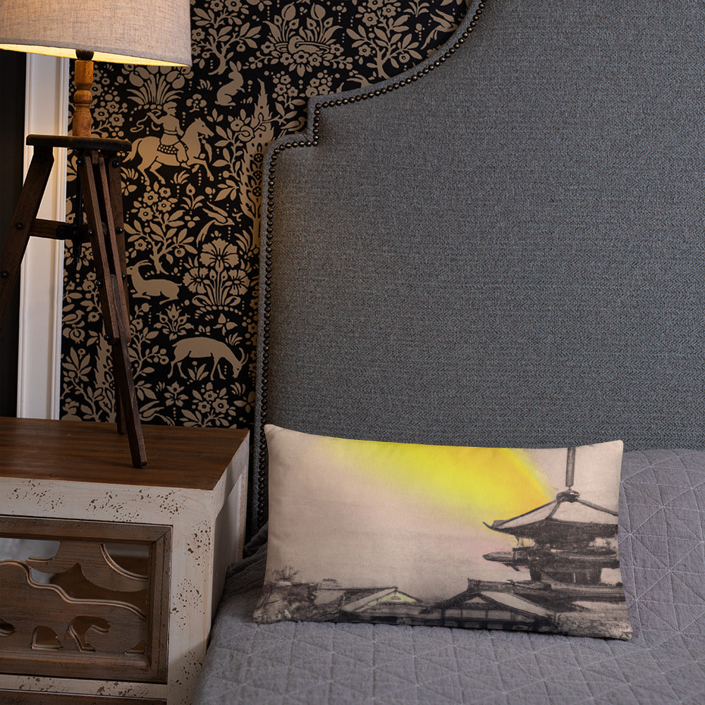 Pillow with Kyoto Artwork