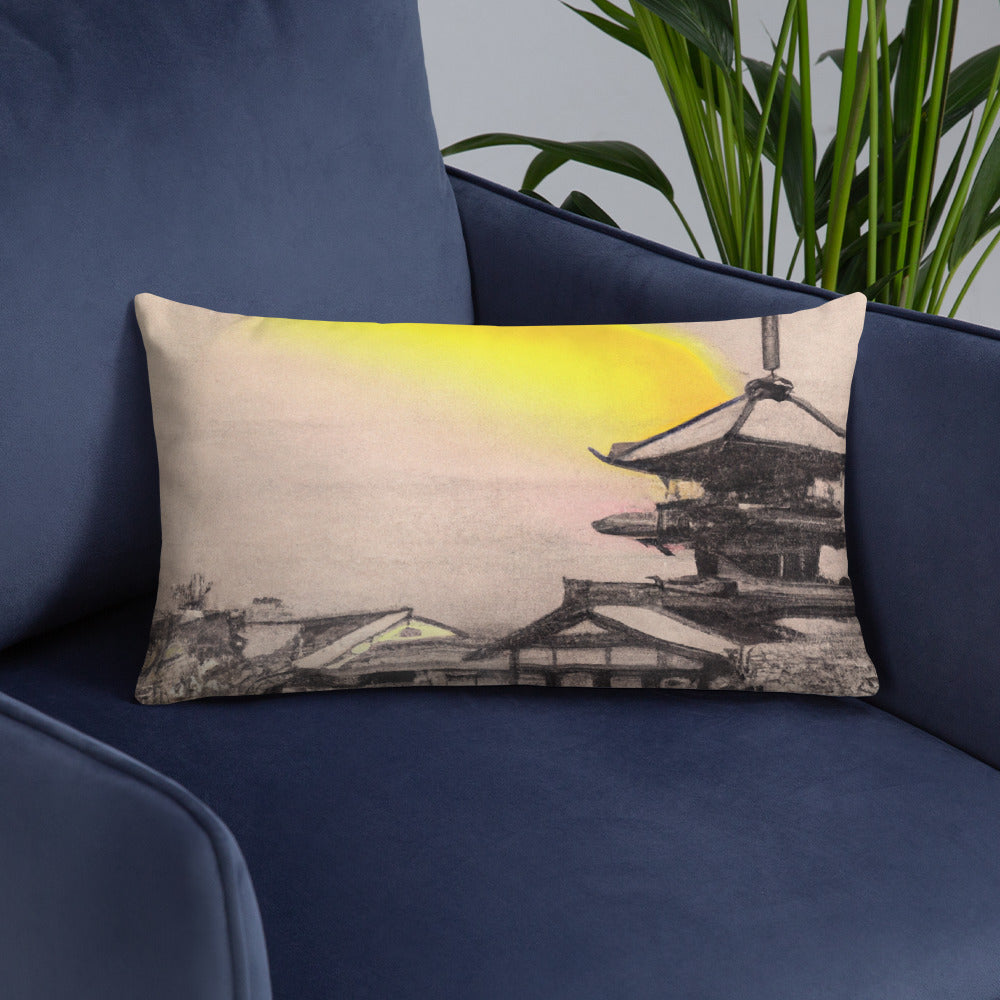 Pillow with Kyoto Artwork