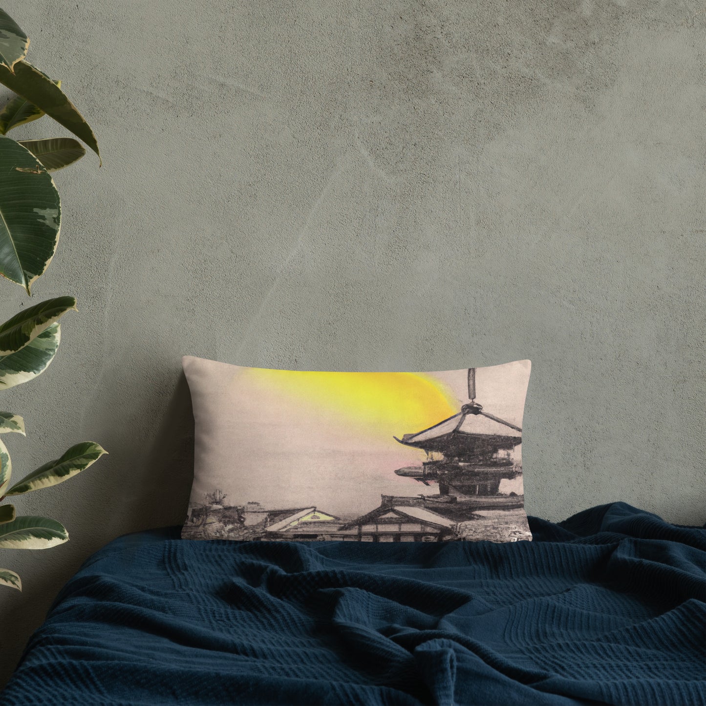 Pillow with Kyoto Artwork