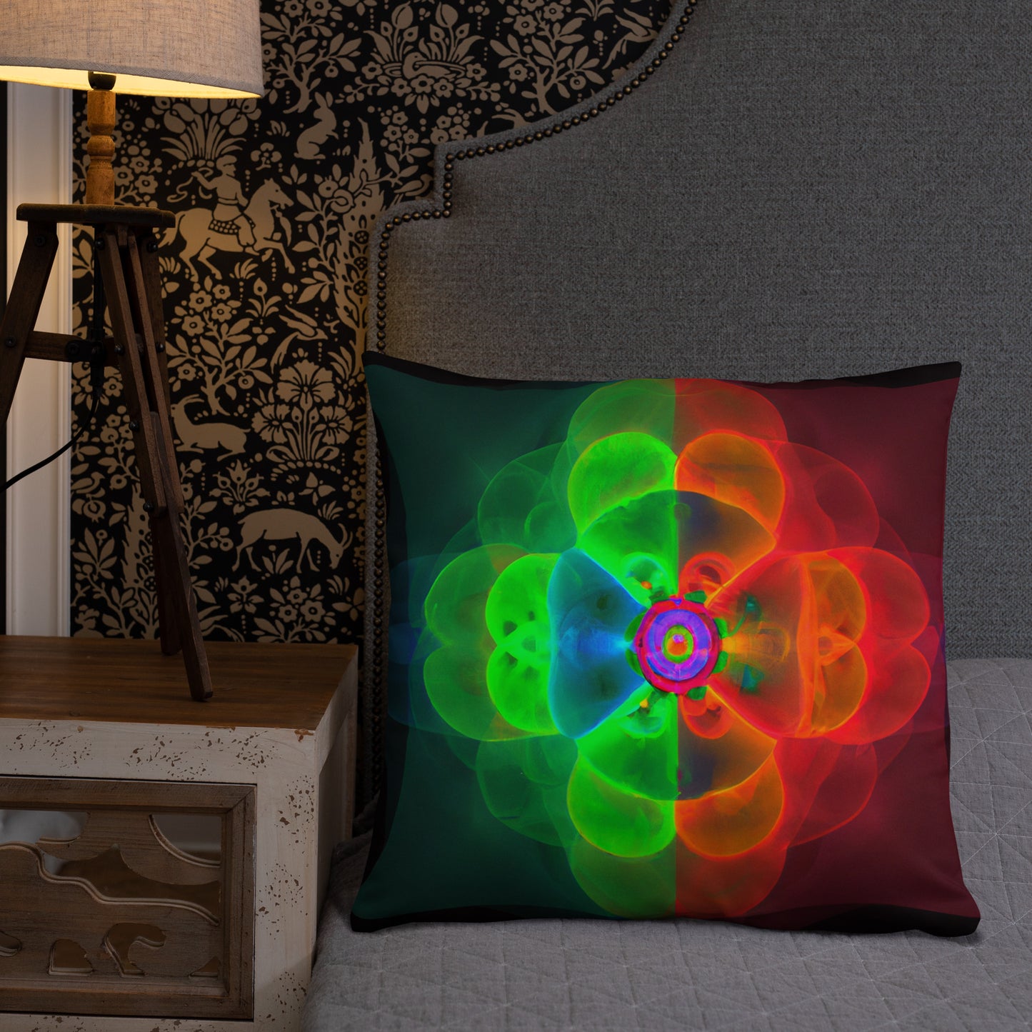 Pillow with Abstract Artwork