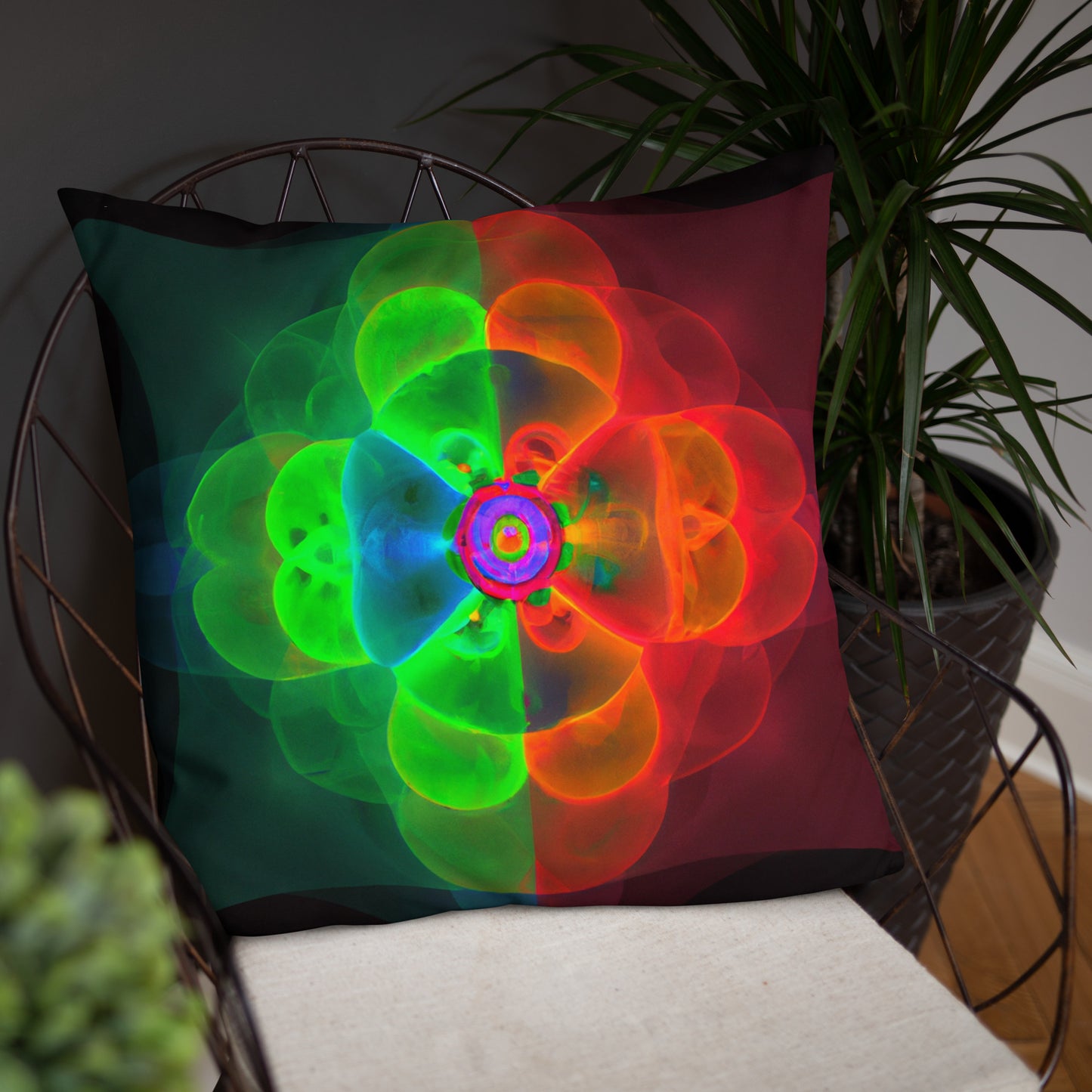 Pillow with Abstract Artwork