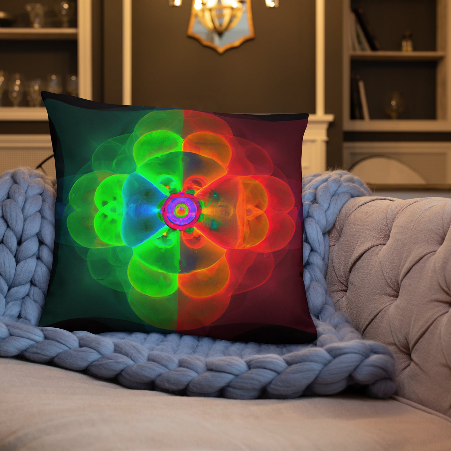 Pillow with Abstract Artwork