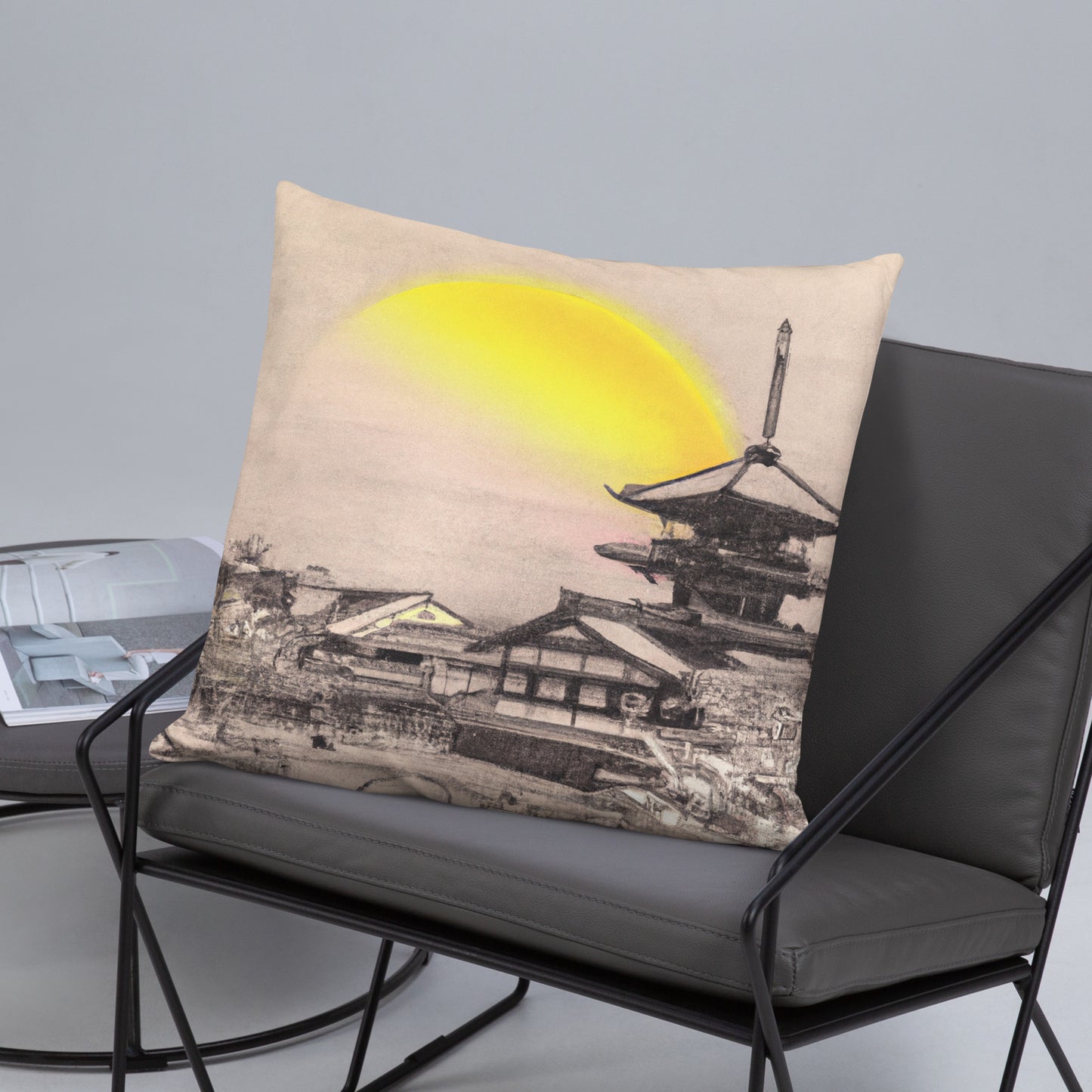 Pillow with Kyoto Artwork