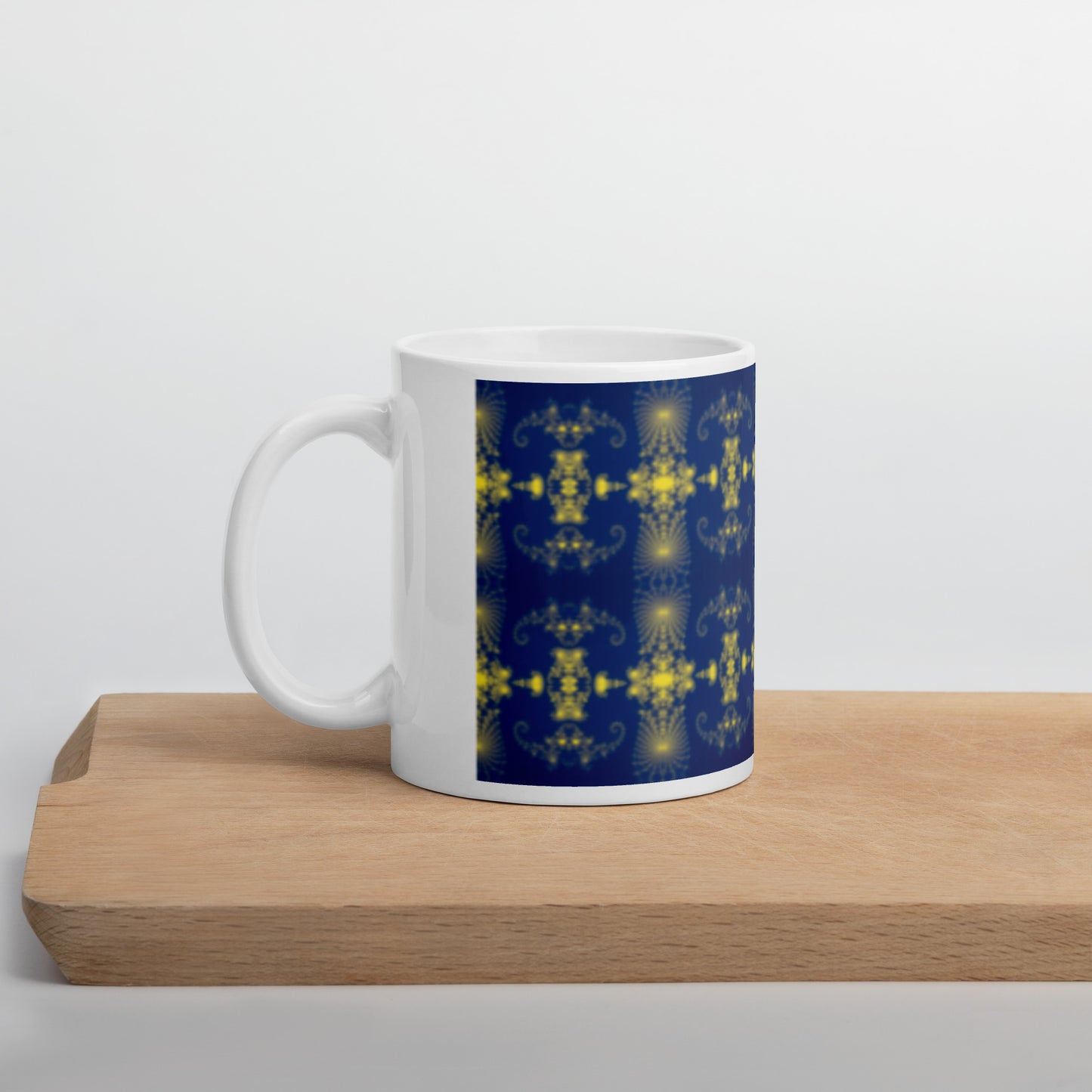 Spiral Art White glossy mug