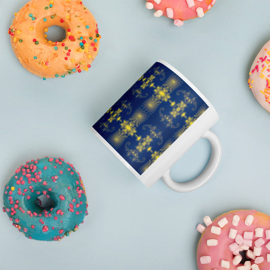 Spiral Art White glossy mug