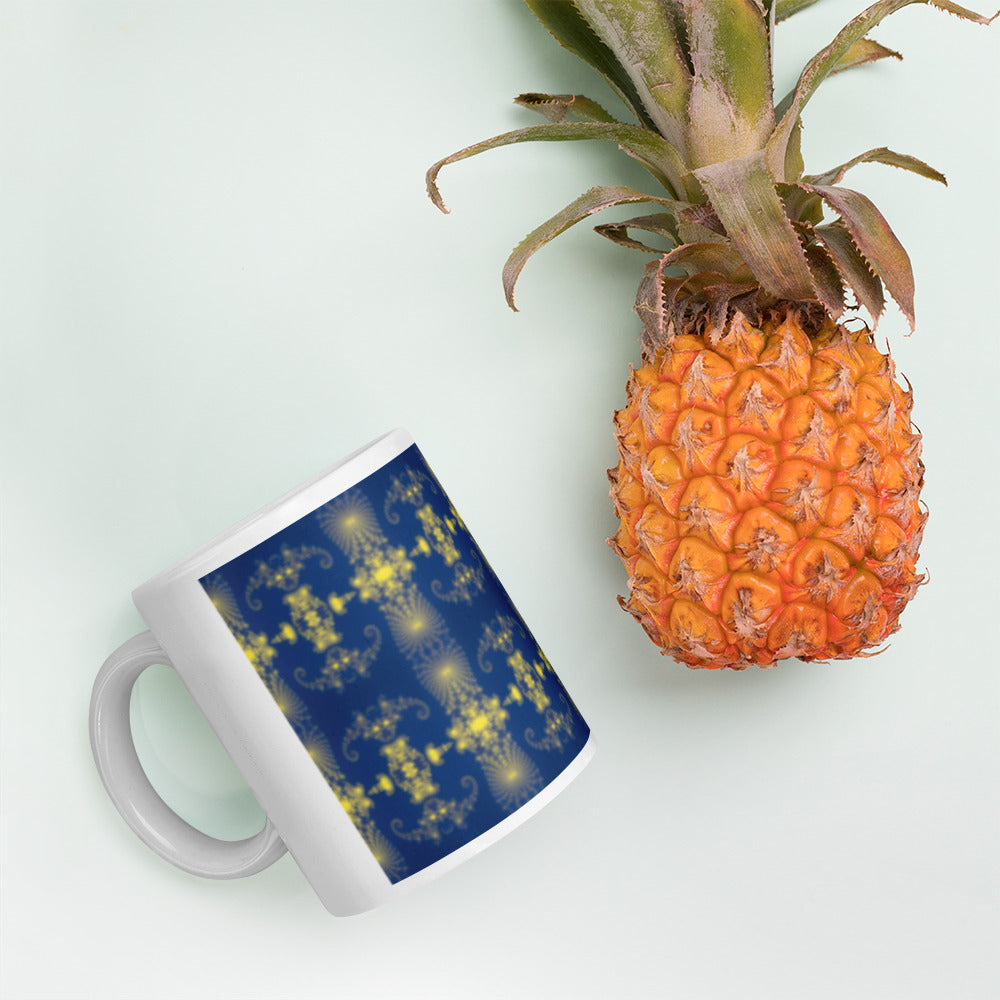 Spiral Art White glossy mug