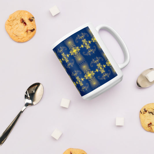 Spiral Art White glossy mug