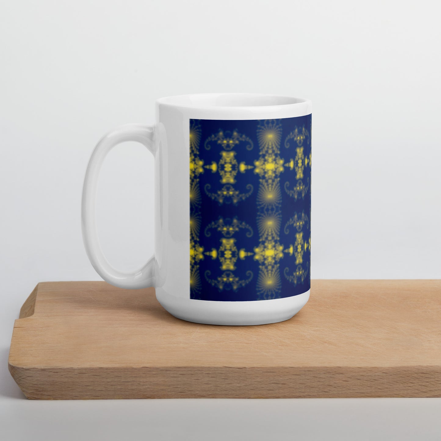 Spiral Art White glossy mug