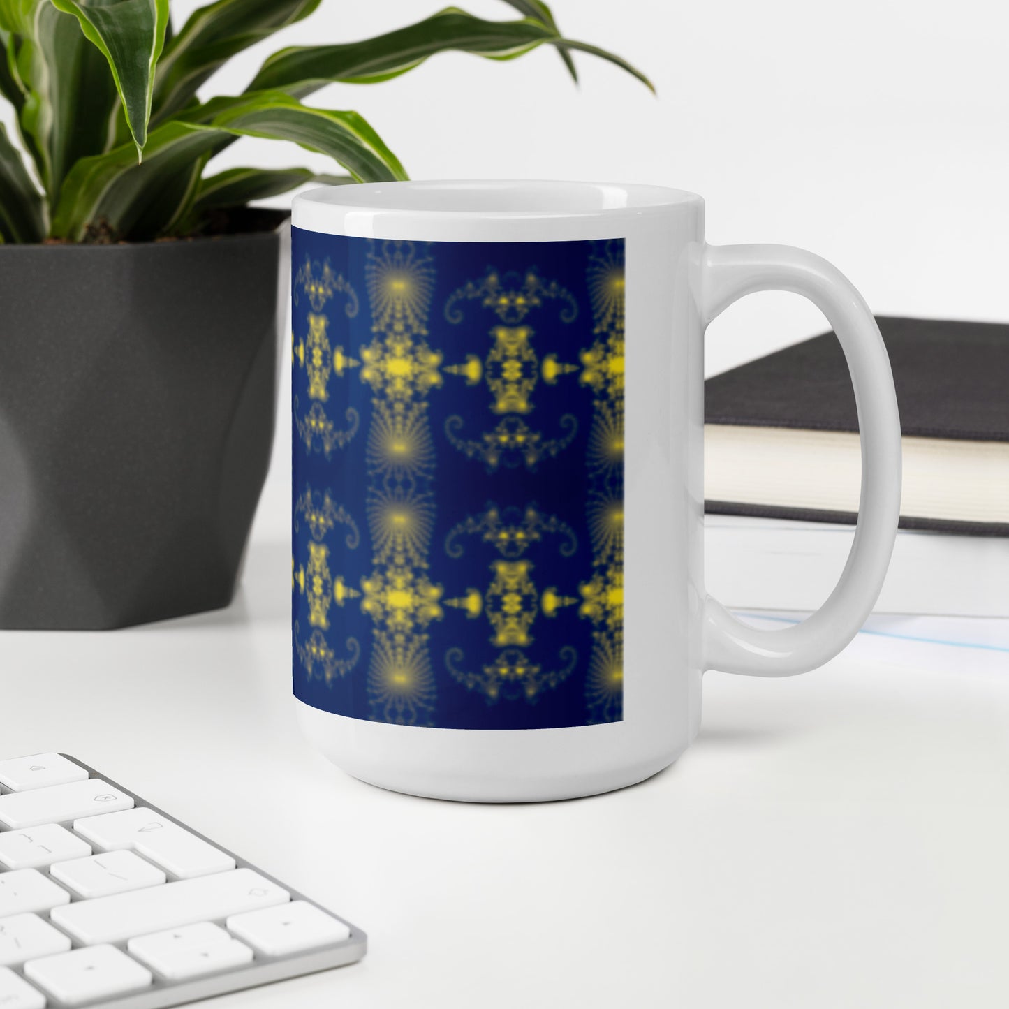 Spiral Art White glossy mug