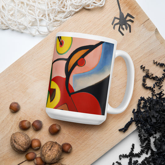 Modern Art White Glossy Mug