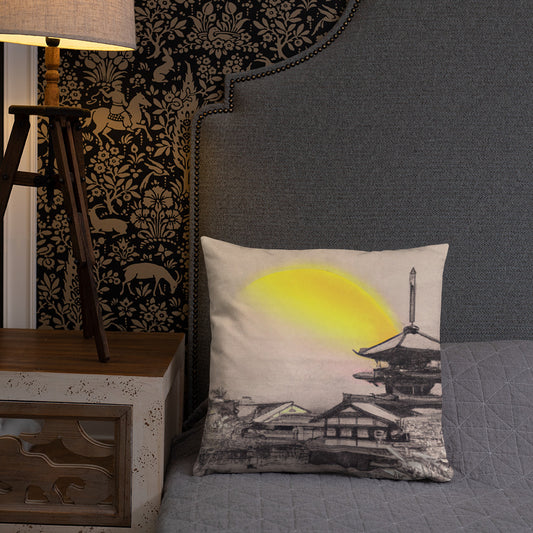 Pillow with Kyoto Artwork