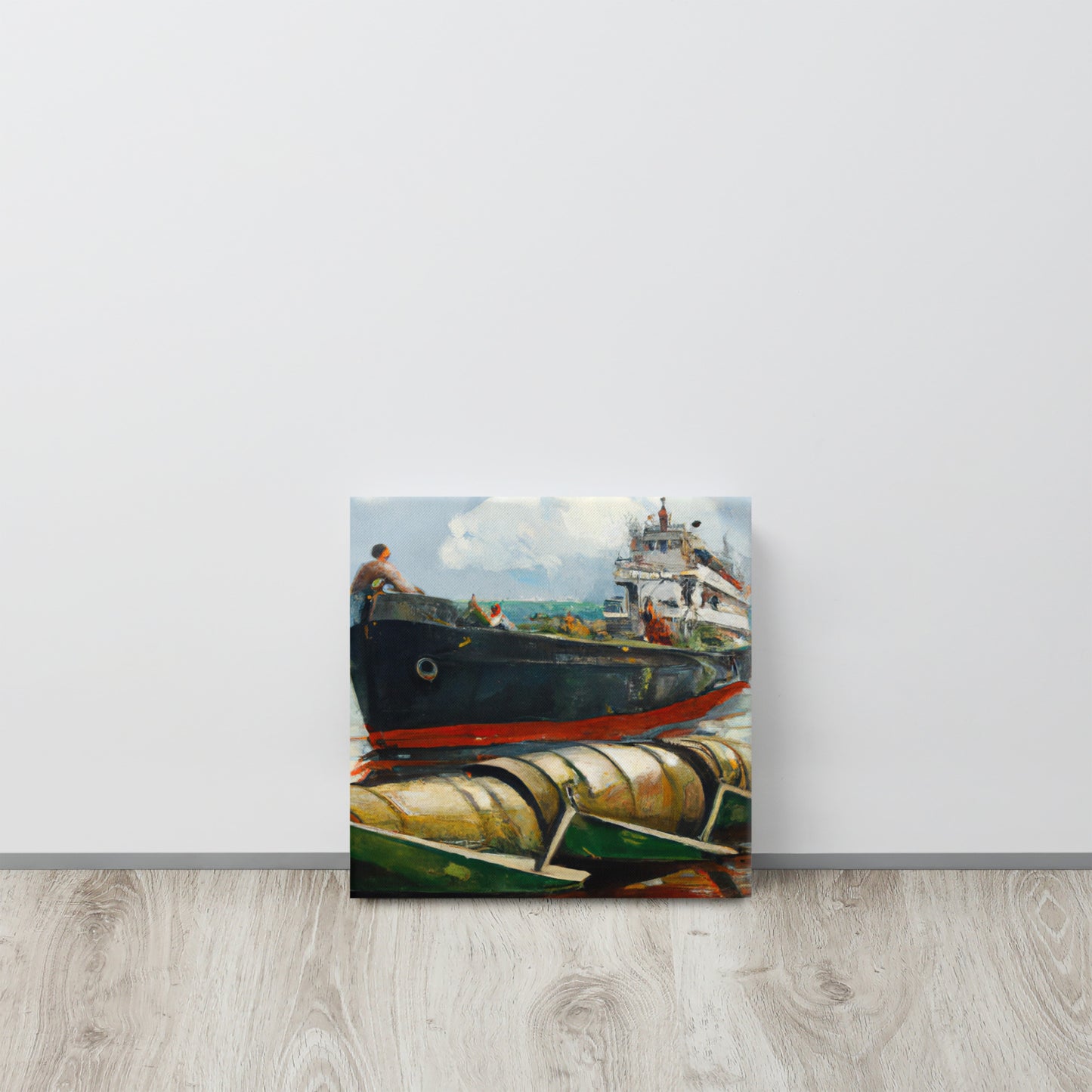 Barge Haulers of Volga on Canvas