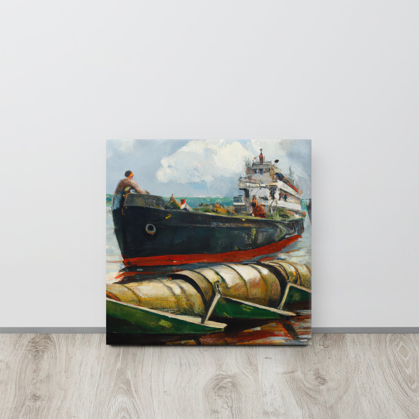 Barge Haulers of Volga on Canvas