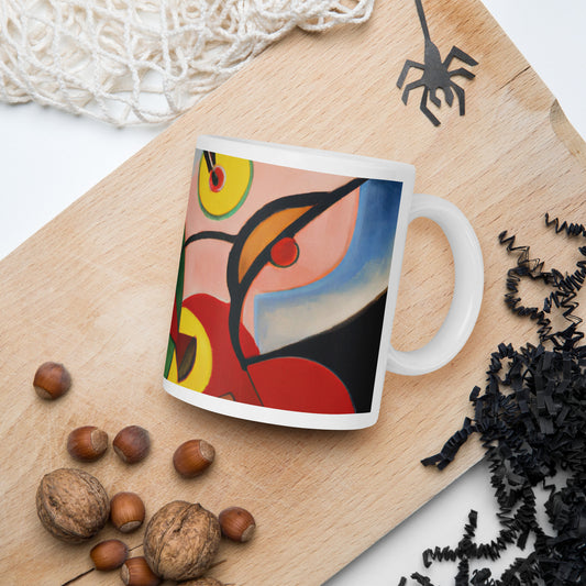 Modern Art White Glossy Mug